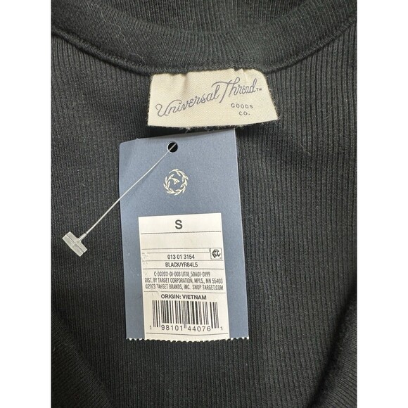 NWT Universal Thread Women's S Bodysuit Black Rib Sleeveless NEW Cotton Stretch - Picture 5 of 6